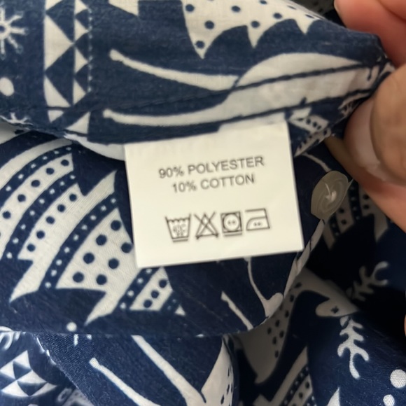 Simon Banks Christmas Holiday Long Sleeve Button Up Shirt - Picture 5 of 5